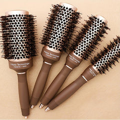 Aluminum Tube Bristle Ceramic Roller Comb Hairdressing Tools