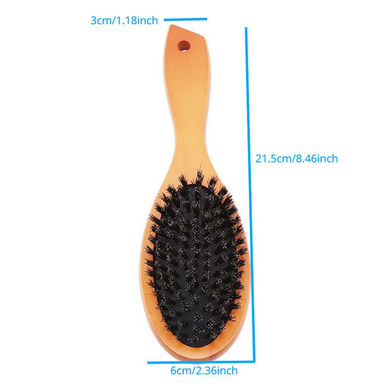 Boar Bristle Hair Brush Scalp Massage Anti static Paddle Hair Brush