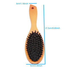Boar Bristle Hair Brush Scalp Massage Anti static Paddle Hair Brush