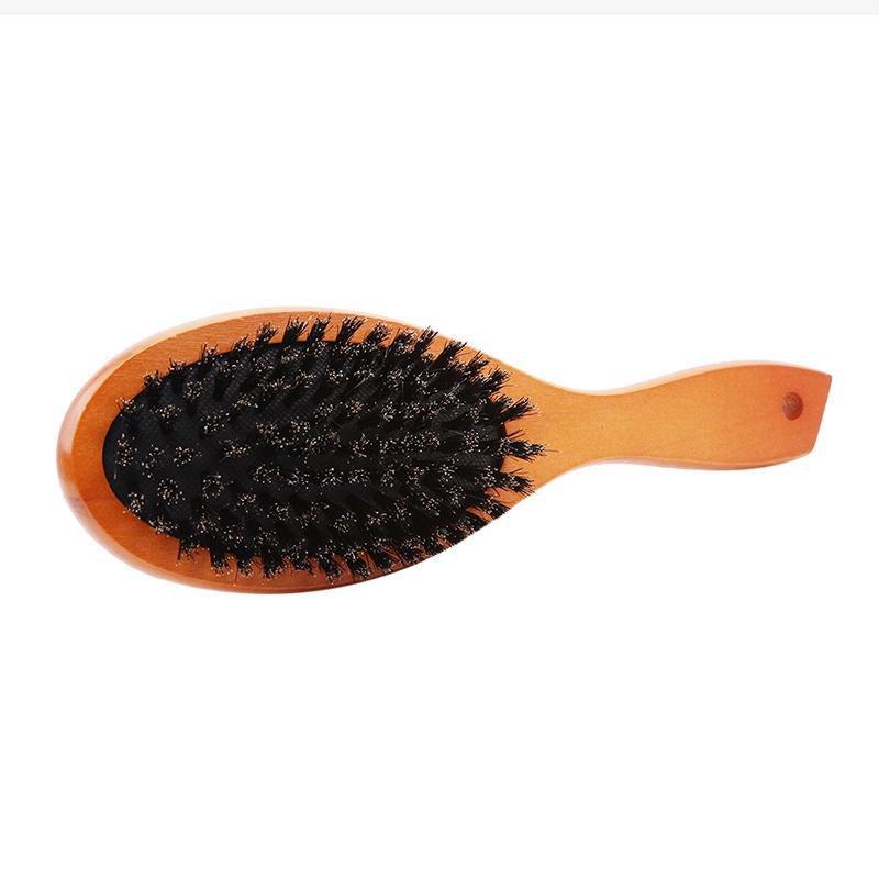 Boar Bristle Hair Brush Scalp Massage Anti static Paddle Hair Brush