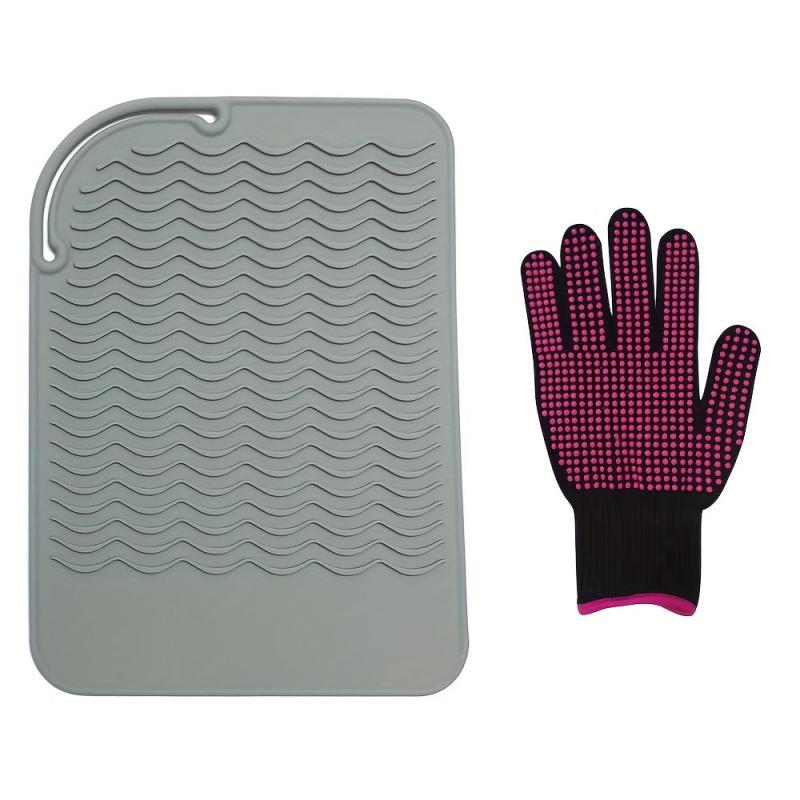Heat Resistant Mat & Gloves for Hair Styling Tools - Protect Hair & Hands