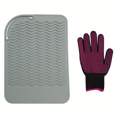 Heat Resistant Mat & Gloves for Hair Styling Tools - Protect Hair & Hands