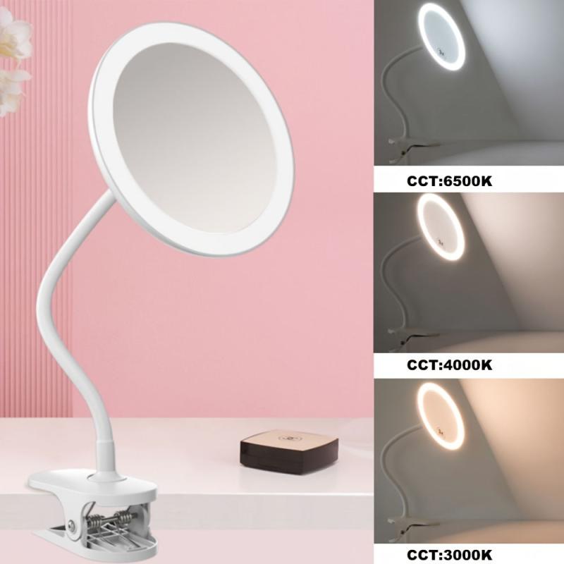 Adjustable Makeup Mirror 5X Magnification Three Temperatures