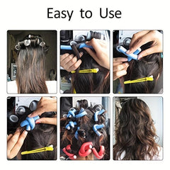 42pcs Heatless Hair Curler Flexible Foam Rollers Long Hair