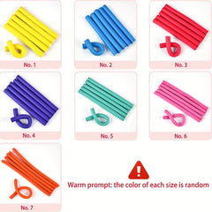 42pcs Heatless Hair Curler Flexible Foam Rollers Long Hair