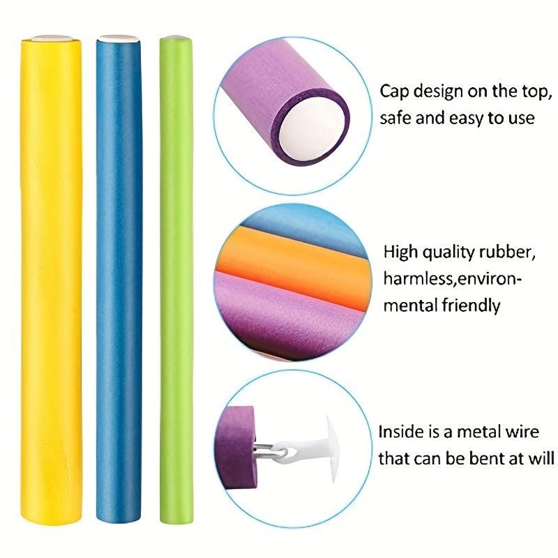 42pcs Heatless Hair Curler Flexible Foam Rollers Long Hair