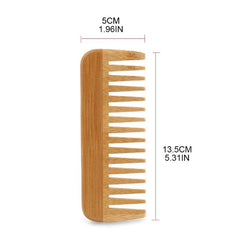 Natural Bamboo Wide Tooth Comb Detangling Comb Anti Static Hair Comb