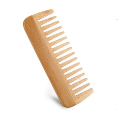 Natural Bamboo Wide Tooth Comb Detangling Comb Anti Static Hair Comb