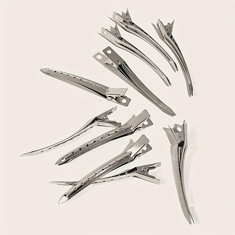 10pcs Metal Duck Billed Hair Clips Single Prong Hair Grips for Women