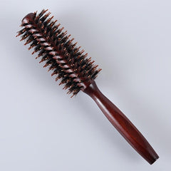 Round Comb Wooden Handle Bristle Brush Anti Static Hair Brush