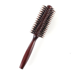 Round Comb Wooden Handle Bristle Brush Anti Static Hair Brush