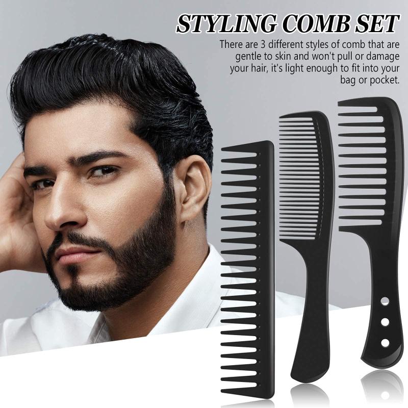 3pcs Wide Tooth Detangling Hair Comb Set