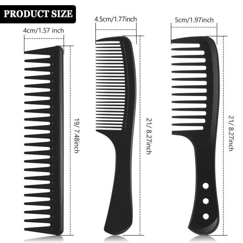 3pcs Wide Tooth Detangling Hair Comb Set