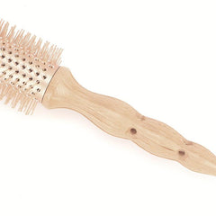 Beech Wooden Round Rolling Comb Anti static Curling Comb