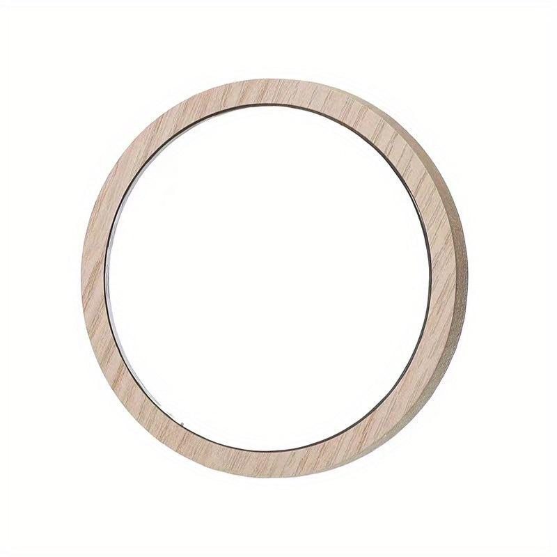 Handheld Cosmetic Mirror Beauty Salon Wooden Beauty Mirror