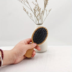 Bamboo Boar Bristle Hair Brush Paddle Comb For All Hair Types