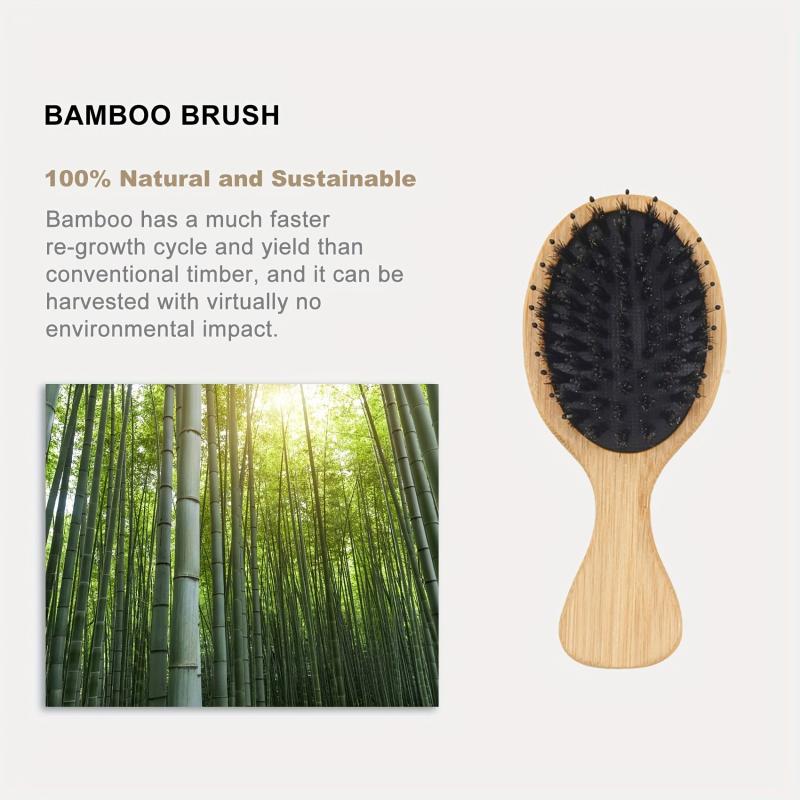 Bamboo Boar Bristle Hair Brush Paddle Comb For All Hair Types
