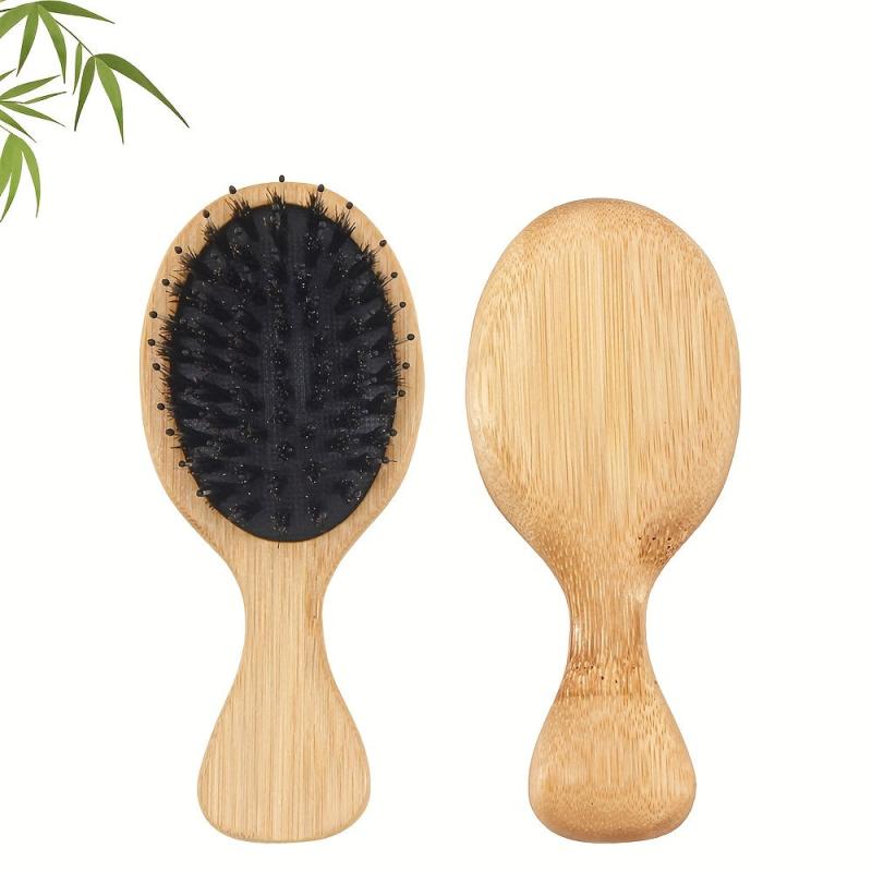 Bamboo Boar Bristle Hair Brush Paddle Comb For All Hair Types