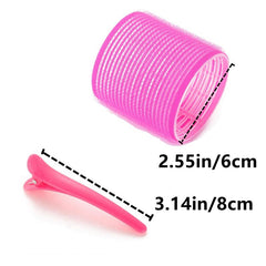 12pcs Self-Adhesive Curler & Clips Set Heatless Hair Rolling DIY Tools