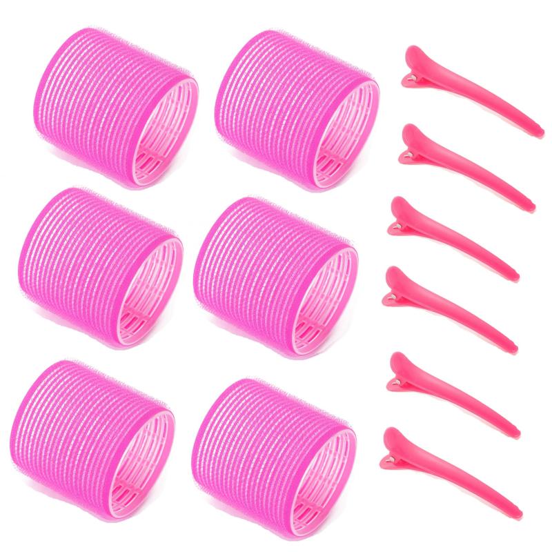 12pcs Self-Adhesive Curler & Clips Set Heatless Hair Rolling DIY Tools