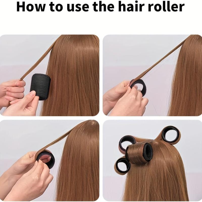 12pcs Self-Adhesive Curler & Clips Set Heatless Hair Rolling DIY Tools