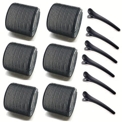 12pcs Self-Adhesive Curler & Clips Set Heatless Hair Rolling DIY Tools