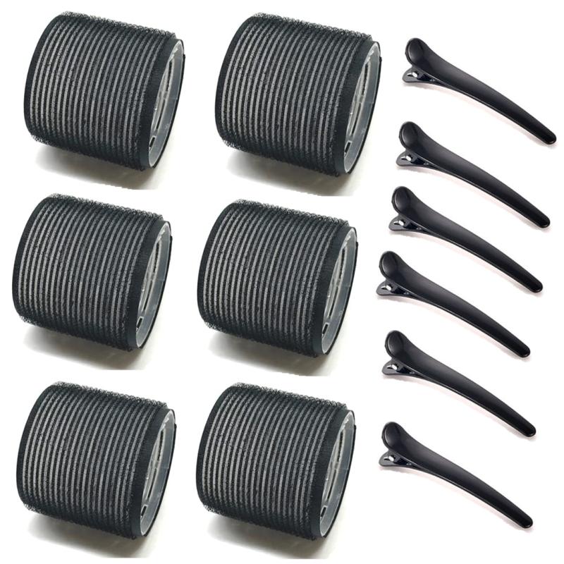12pcs Self-Adhesive Curler & Clips Set Heatless Hair Rolling DIY Tools