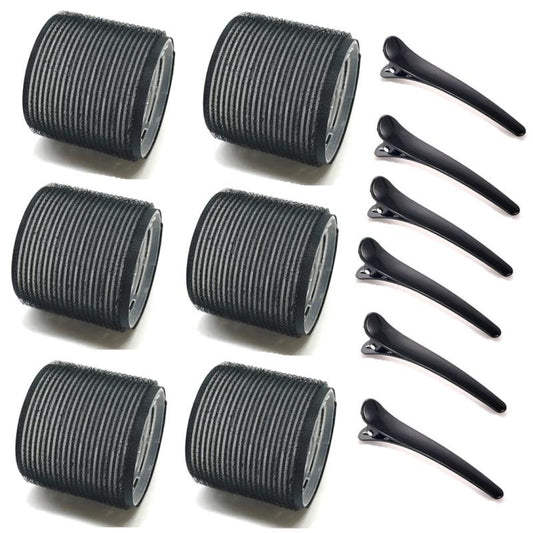 12pcs Self-Adhesive Curler & Clips Set Heatless Hair Rolling DIY Tools