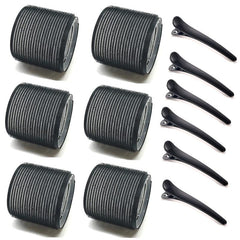 12pcs Self-Adhesive Curler & Clips Set Heatless Hair Rolling DIY Tools