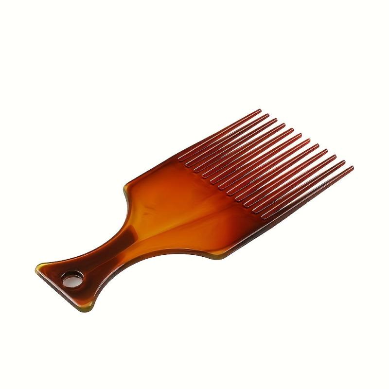 Wide Tooth Afro Hair Comb for Natural Curly Hair - Amber Hair Styling Tool