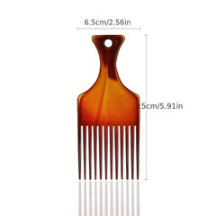 Wide Tooth Afro Hair Comb for Natural Curly Hair - Amber Hair Styling Tool