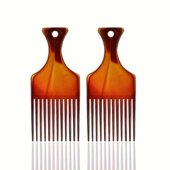 Wide Tooth Afro Hair Comb for Natural Curly Hair - Amber Hair Styling Tool