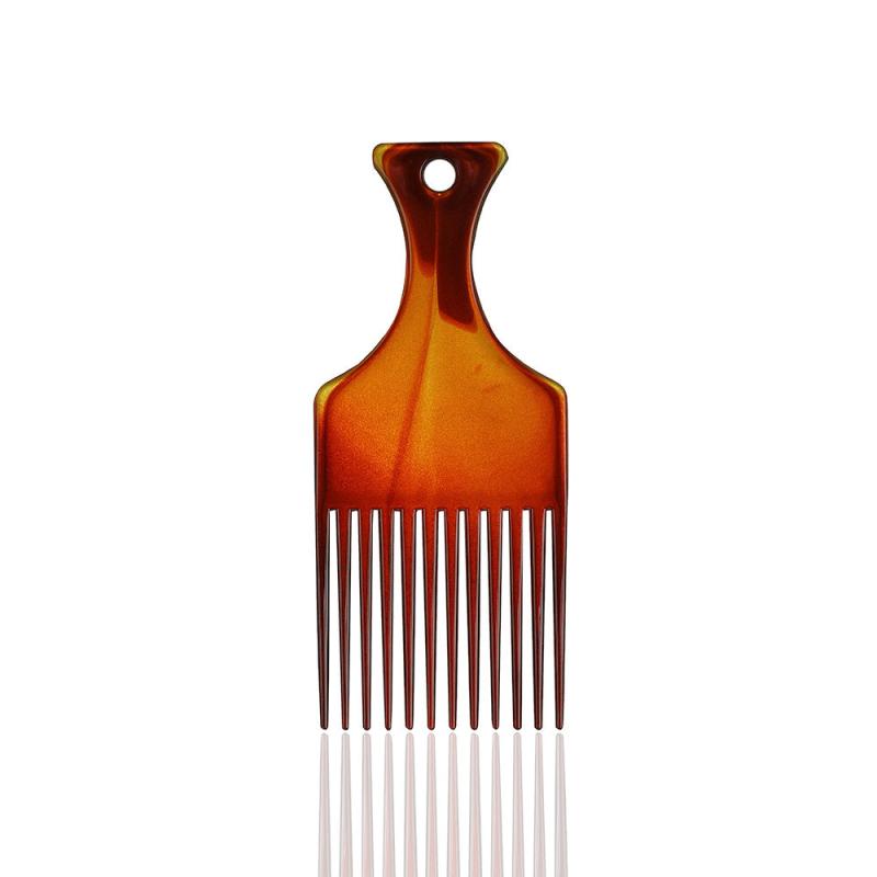 Wide Tooth Afro Hair Comb for Natural Curly Hair - Amber Hair Styling Tool