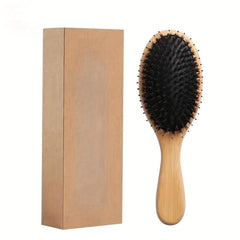Wooden Hair Brush Boar Bristle Hair Paddle Comb Hair Care Brush