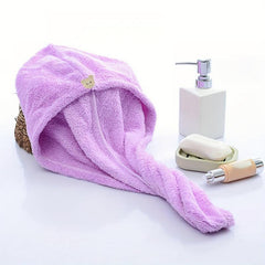 Soft Quick Drying Hair Towel Wrap for Bath Shower - Dry Hair Cap