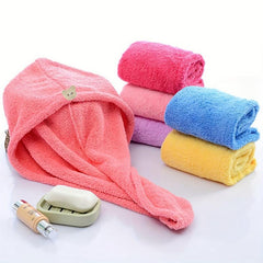 Soft Quick Drying Hair Towel Wrap for Bath Shower - Dry Hair Cap