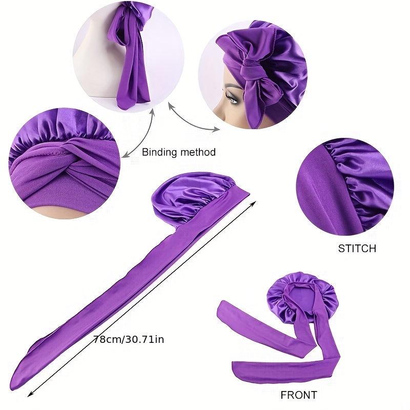 Wide Brimmed Satin Night Hat Hair Care Hat