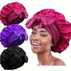 Wide Brimmed Satin Night Hat Hair Care Hat