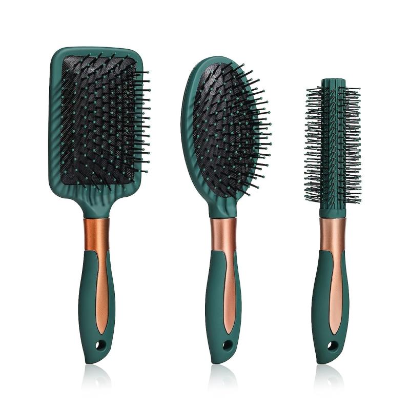 3pcs Hair Comb Set Detangling Brush Round Curling Brush