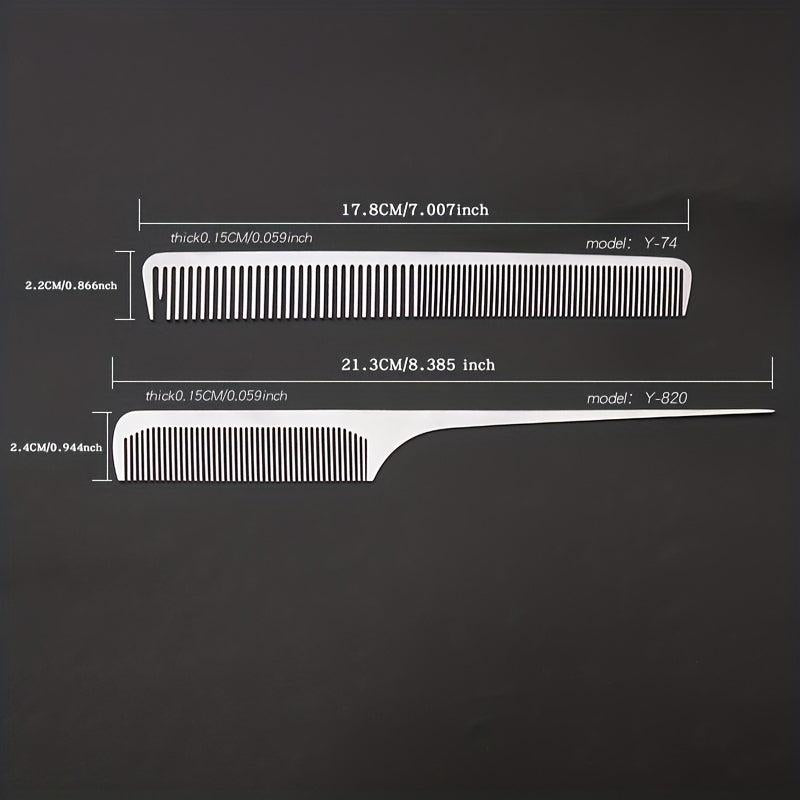 2pcs Salon Barber Stainless Steel Hair Cutting Comb Anti Static Durable
