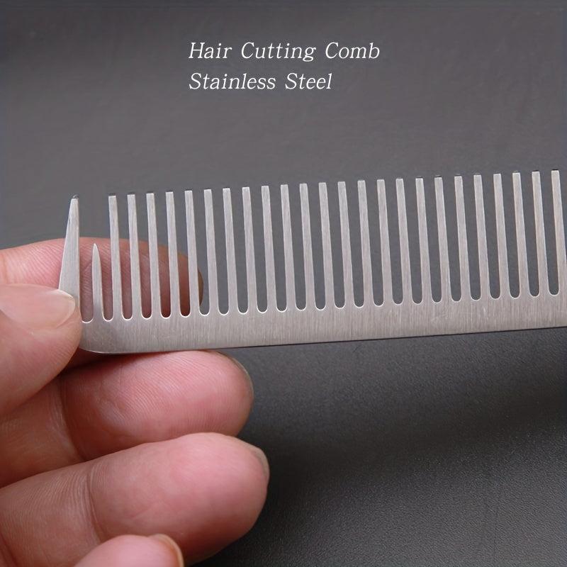 2pcs Salon Barber Stainless Steel Hair Cutting Comb Anti Static Durable