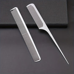 2pcs Salon Barber Stainless Steel Hair Cutting Comb Anti Static Durable
