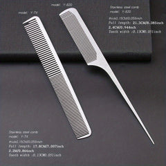 2pcs Salon Barber Stainless Steel Hair Cutting Comb Anti Static Durable