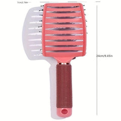 Large Curved Detangling Brush with Boar Bristles for Fluffy Hair
