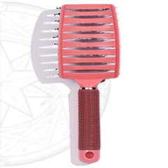 Large Curved Detangling Brush with Boar Bristles for Fluffy Hair