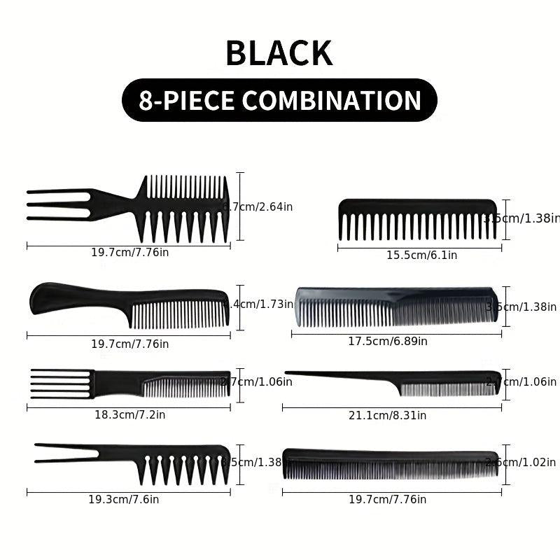 8pcs Men's Styling Hair Comb Set Hair Styling Tools