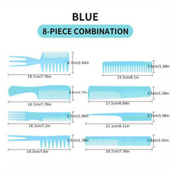 8pcs Men's Styling Hair Comb Set Hair Styling Tools