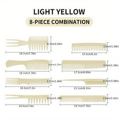 8pcs Men's Styling Hair Comb Set Hair Styling Tools