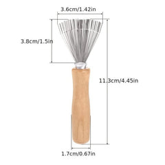 Mini Hair Brush Cleaner Tool with Metal Wire Rake for Home and Salon Use