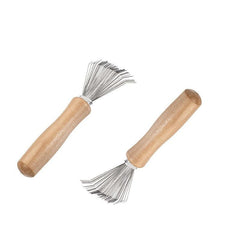 Mini Hair Brush Cleaner Tool with Metal Wire Rake for Home and Salon Use